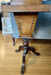 Antique Three Leg Inlay Sewing Box
