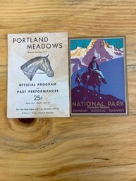 2 Brochures - Canadian National Railways 1927 & Horse Race Program 1953