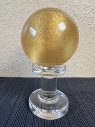Archimedes Seguso Glass Ball With Pillar -local Pickup