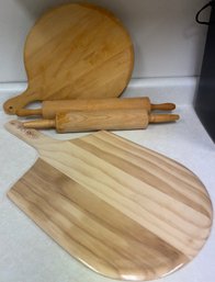 2 Rolling Pins & 2 Pizza Paddles