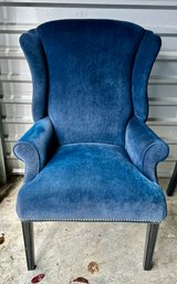 Ethan Allen Blue Wingback Chair