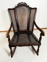 Vintage Caned Paneled Rocking Chair *Local Pick-Up Only*