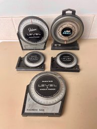 Lot Of 5 Level & Angle Finders~ Sky, Johnson, Mayes
