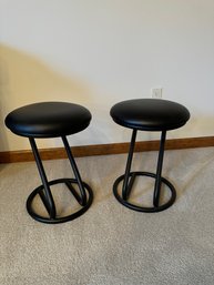Two Small Black Stools