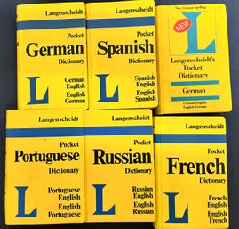 6 Langenscheidt Pocket Dictionaries 5 Languages.