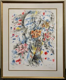 Large Framed & Matted Abstract Art, Piece Titled 'The Key' By Joyce Tremain