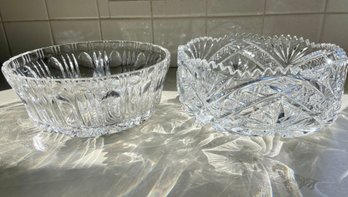 2 Beautiful Crystal Glass Bowls ~ 8