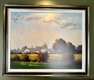 Large Farm Scene Print On Canvas