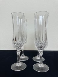 4 Crystal Champagne Glasses