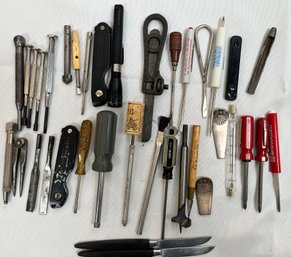 Lot Of Cutting, Carving, Screwdrivers.