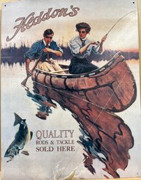 Heddons Fishing Tackle Metal Sign