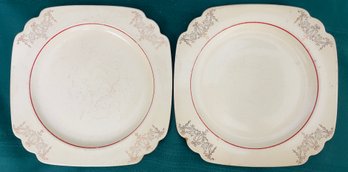 2 Vintage Homer Laughlin Dinner Plates.