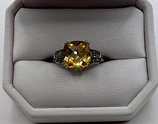 Sterling 925 Ring With Citrine Stone