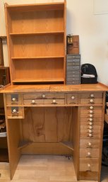 Jewelers Bench &  Bookcase - Dies Not Include Metal Or Plastic Box