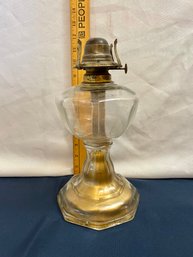 Glass Oil Table Lamp - Gold Reverse Painted Foot