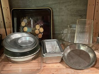 Lot Of Kitchen Baking Items Plus Black & Gold Tray