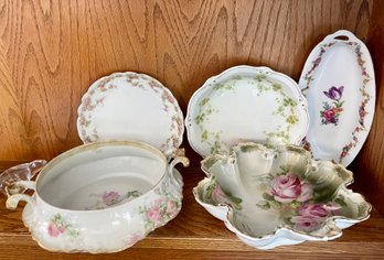 Mixed Lot Of 5 Floral China Pieces