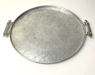 Vintage Trade Continental Hand Wrought Aluminum Serving Tray