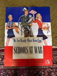 Vintage Schools At War Program Poster