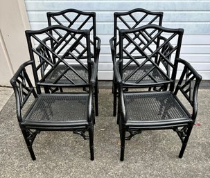 Hollywood Regency Style Rattan Chairs