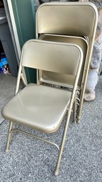 Four Vintage Metal Folding Chairs