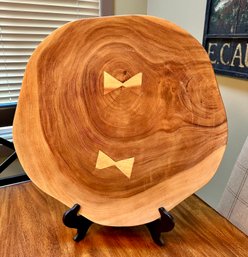 Large Wooden Platter With Stand