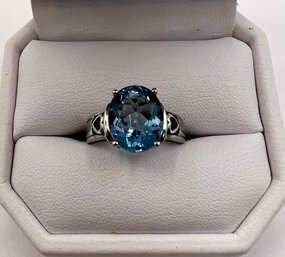 Sterling 925 Ring With Blue Topaz