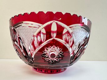 Large Bohemia Forge Ruby Red Crystal Bowl