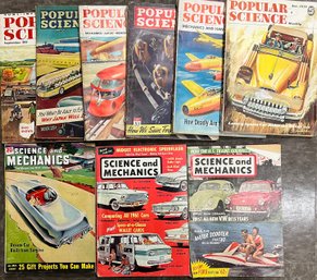 Lot Of 9 Vintage Science Magazines