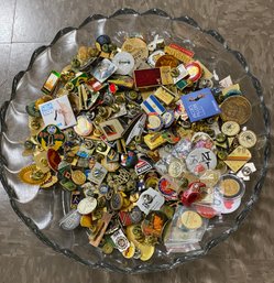 Glass Bowl With Multiple Pin Backs