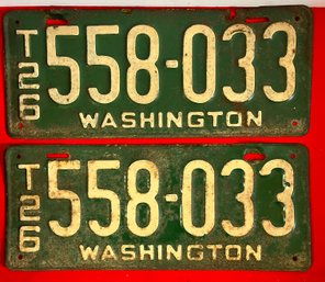Vintage Washington License.