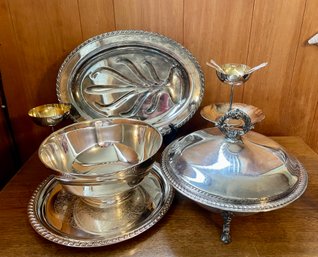 Lot Of 11 Misc. Silver Plate Serving Pieces