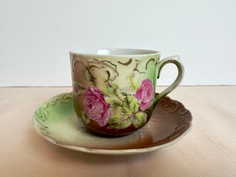 Vintage Mustache Cup And Saucer