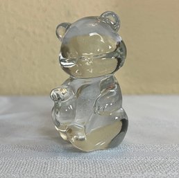 Fenton Art Glass Clear Sitting Bear