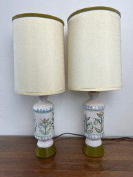 Set Of MCM Porcelain Table Lamps.