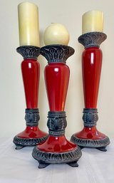 Fitz And Floyd Candle Holders Set Of 3