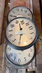 Lot Of 10 Vintage School Clocks