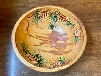 Vintage Wood Painted Bowl ~ Woodcraftery For Americans