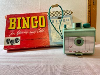 Vintage Savoy Camera & Whitman Bingo Game