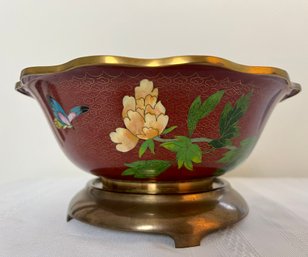 Chinese Cloisonne Bowl With Stand