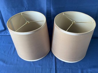 2 Light Brown Lampshades.