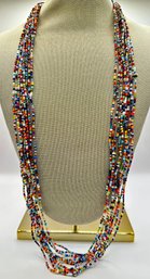 Vintage Native Multiple Strand Glass Beaded Necklace 16