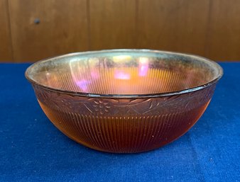 Vintage  Bowl, Carnival Glass Marigold With Berries