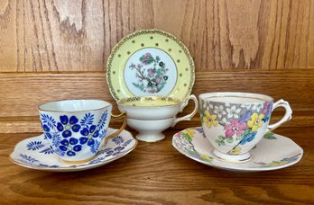 Lot Of 3 Cup & Saucers Rosina, Plant & Westbrook