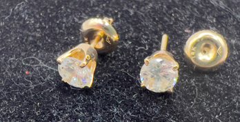 14k Diamond Screw Back Earrings