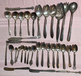 Lot Of Mismatched Silverware.