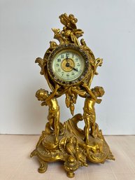 Brass Ansonia Clock With Cherubs