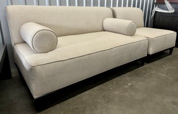 Matching Light Color Loveseat And Armless Side Chair