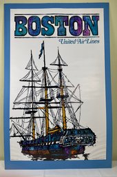 1968 United Airlines Travel Poster 'Boston '