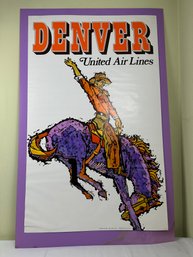 1968 United Airlines Travel Poster 'Denver '